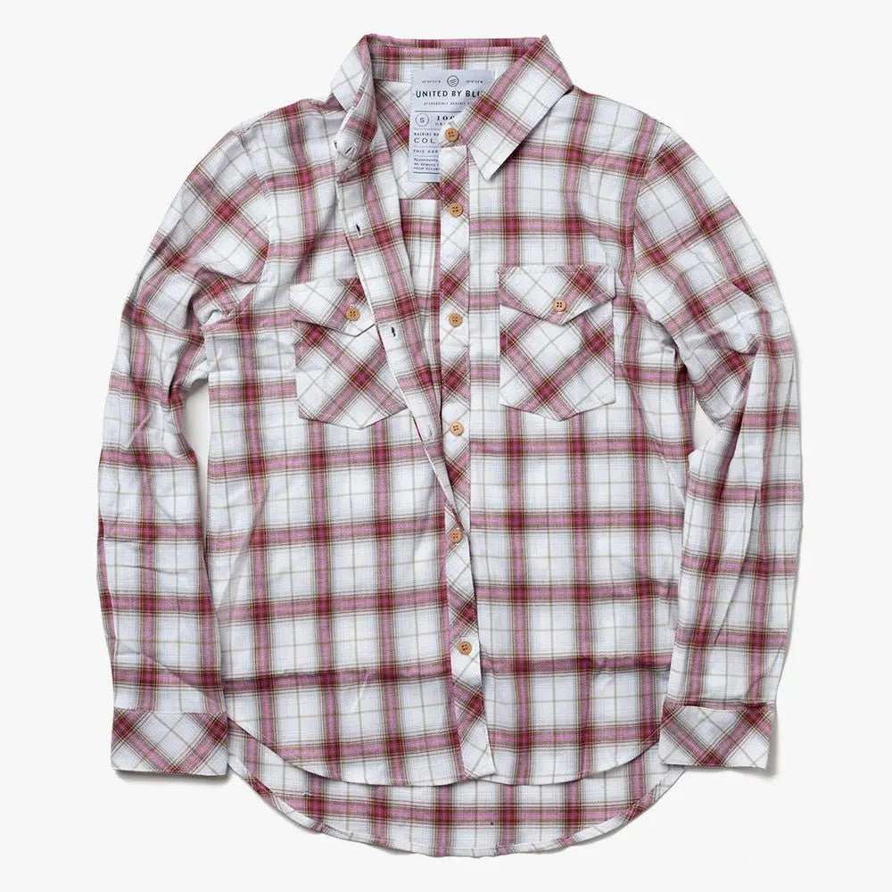 Cydney Plaid short sleeve shirt made of 100% organic cotton plaid, super soft and durable, made in USA